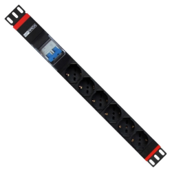 REGLETA RACK WP 19 6 TOMAS ITA SCHUKO CON INTERRUPTOR MAGNETO TERMICO