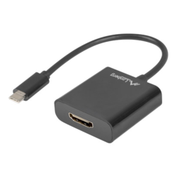ADAPTADOR USB LANBERG USB C M 31 A HDMI H 15CM DISPLAYPORT ALT MODE NEGRO