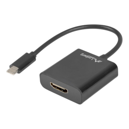 ADAPTADOR USB LANBERG USB C M 31 A HDMI H 15CM DISPLAYPORT ALT MODE NEGRO