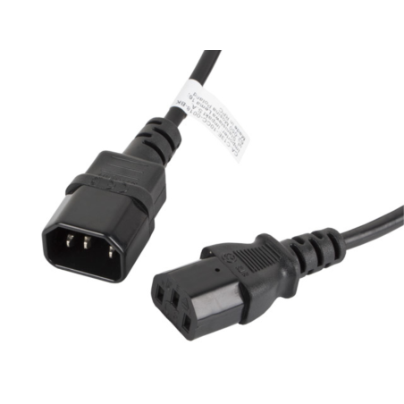 CABLE ALARGADOR LANBERG ALIMENTACION CPU IEC320 C13 H IEC320 C14 M 18M