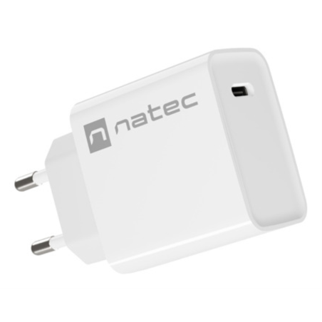 CARGADOR NATEC RIBERA 20W 1XUSB C PD30 QC30 BLANCO