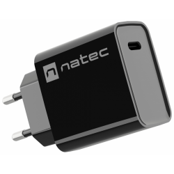 CARGADOR NATEC RIBERA 20W 1XUSB C PD30 QC30 NEGRO