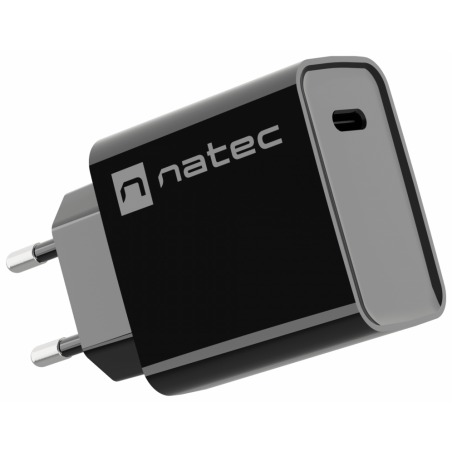 CARGADOR NATEC RIBERA 20W 1XUSB C PD30 QC30 NEGRO