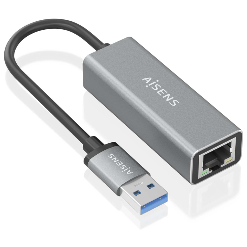 CONVERSOR AISENS USB 30 A ETHERNET GIGABIT 10 100 1000 GRIS 15CM