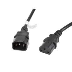CABLE ALARGADOR LANBERG ALIMENTACION CPU IEC320 C13 H IEC320 C14 M VDE 3M