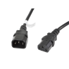 CABLE ALARGADOR LANBERG ALIMENTACION CPU IEC320 C13 H IEC320 C14 M VDE 3M