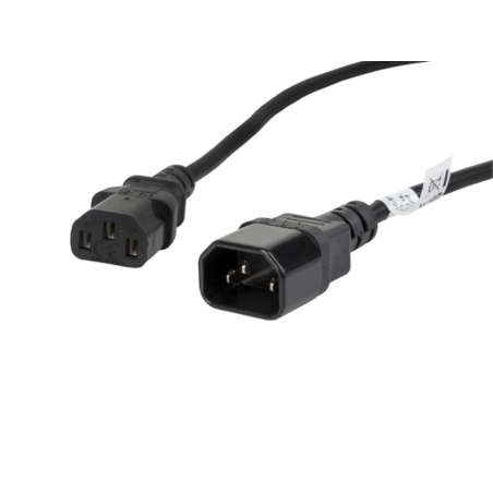 CABLE ALARGADOR LANBERG ALIMENTACION CPU IEC320 C13 H IEC320 C14 M VDE 18M