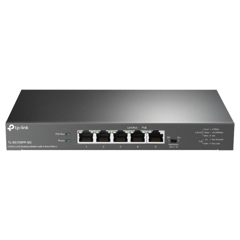 5 PORT 25G DESKTOP SWITCH WITH 4 PORT POE