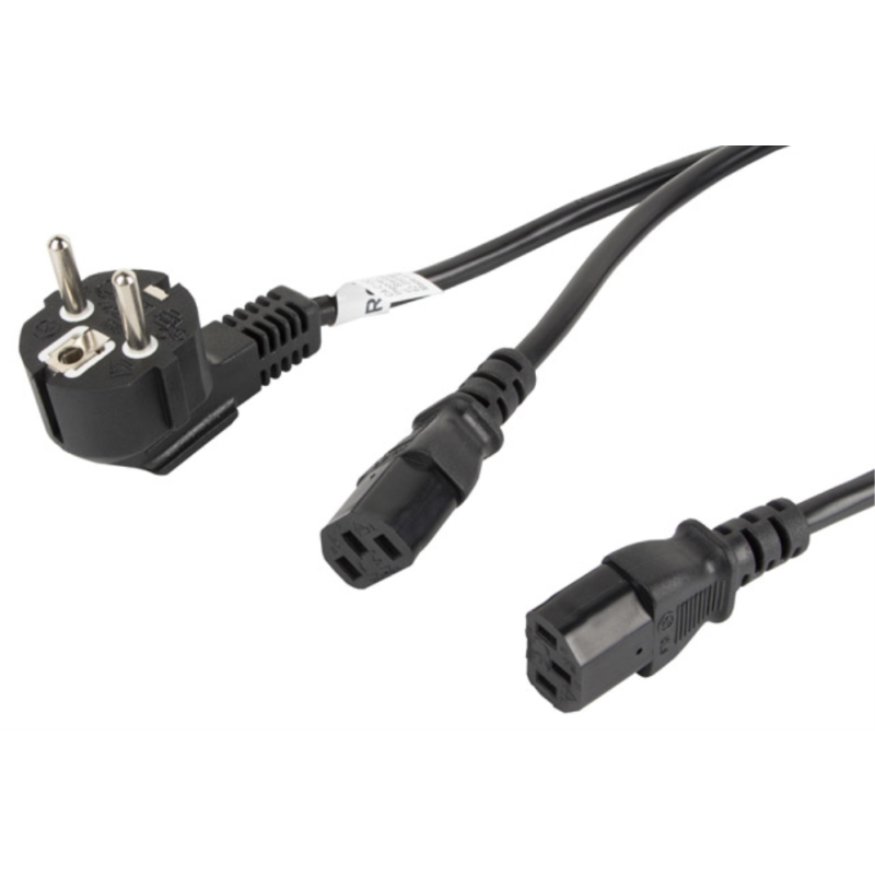 CABLE DE ALIMENTACION LANBERG SCHUKO CEE 7 7 A 2X IEC320 C13 2M