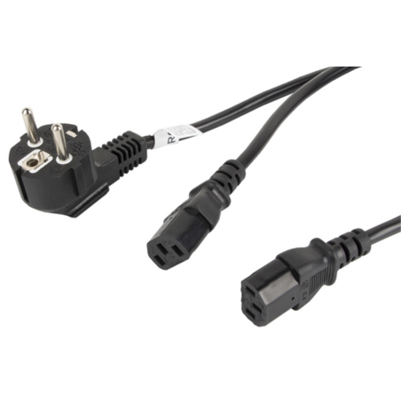 CABLE DE ALIMENTACION LANBERG SCHUKO CEE 7 7 A 2X IEC320 C13 2M
