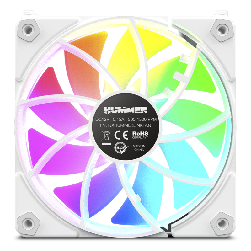 VENTILADOR NOX HUMMER EASYLINK ARGB BLANCO