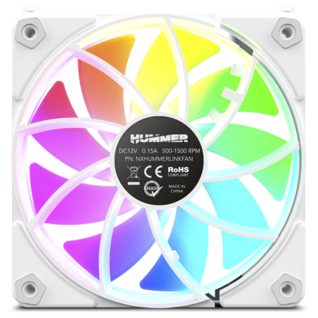 VENTILADOR NOX HUMMER EASYLINK ARGB BLANCO