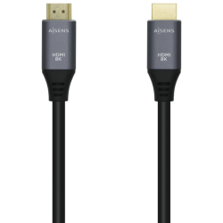 CABLE HDMI AISENS V21 ULTRA ALTA VELOCIDAD 8K60HZ M M 15M GRIS NEGRO