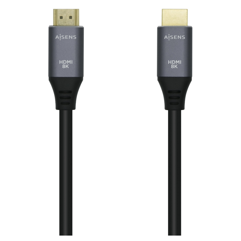 CABLE HDMI AISENS V21 ULTRA ALTA VELOCIDAD 8K60HZ M M 15M GRIS NEGRO