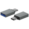 MINI ADAPTADOR AISENS ALUMINIO USB 32 GEN1 3A USB C M A H GRIS