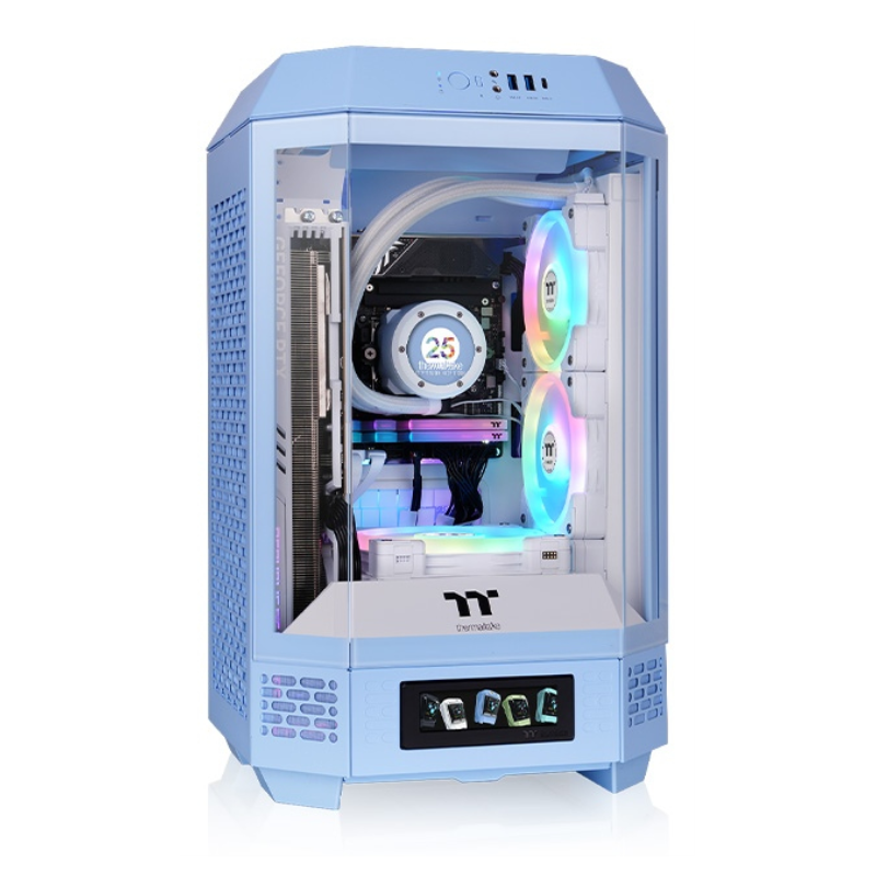 CAJA GAMING THERMALTAKE MINI ITX TOWER 250 2XVENT 120MM AZUL HYDRANGEA SNFUENTEA