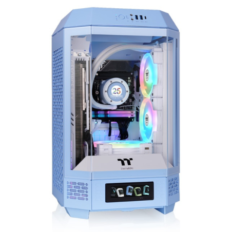CAJA GAMING THERMALTAKE MINI ITX TOWER 250 2XVENT 120MM AZUL HYDRANGEA SNFUENTEA