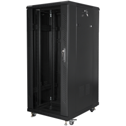 ARMARIO LANBERG RACK 19 27U 600X800 FLAT PACK NEGRO PUERTA CRISTAL CON LCD
