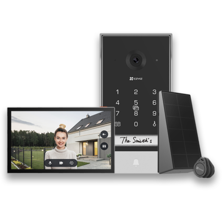 EZVIZ VIDEOPORTERO WIFI EP7 2K BATERIA EXTERIOR CON PANEL SOLAR NEGRO PLATA