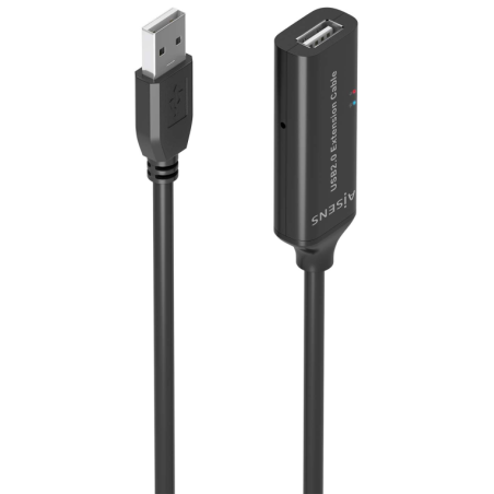 CABLE AISENS USB 20 PROLONGADOR AMPLIFICADOR A M A H NEGRO 10M