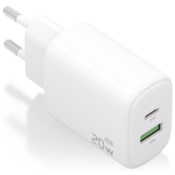 CARGADOR AISENS GAN 20W 1XUSB C PD30 1XUSB A QC30 BLANCO