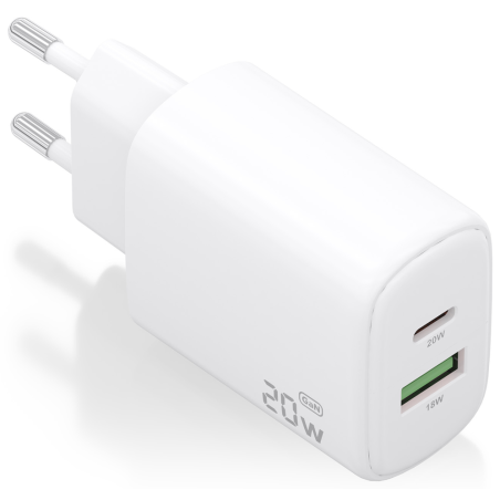 CARGADOR AISENS GAN 20W 1XUSB C PD30 1XUSB A QC30 BLANCO