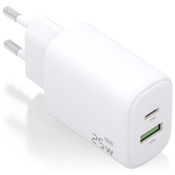 CARGADOR AISENS GAN 25W 1XUSB C PD30 1XUSB A QC30 BLANCO