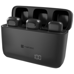 MICROFONO PARA SMARTPHONE NATEC HOPPER LAVALIER WIRELESS USB C 2 MICROFONOS