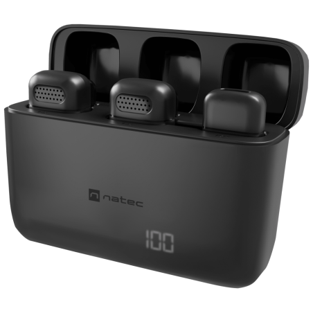 MICROFONO PARA SMARTPHONE NATEC HOPPER LAVALIER WIRELESS USB C 2 MICROFONOS