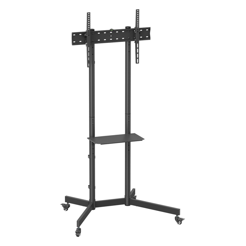 SOPORTE SUELO AISENS RUEDA BANDEJA DVD MONITOR TV 45KG 37 70 NEGRO