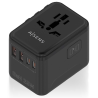 ADAPTADOR AISENS ENCHUFE UNIVERSAL VIAJE CARGADOR USB GAN 25W NEGRO
