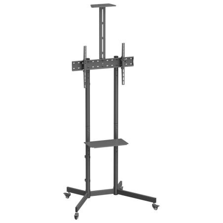 SOPORTE SUELO AISENS RUEDA BANDEJA DVD CAMARA MONITOR TV 45KG 37 70 NEGRO