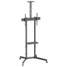 SOPORTE SUELO AISENS RUEDA BANDEJA DVD CAMARA MONITOR TV 45KG 37 70 NEGRO