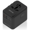 ADAPTADOR AISENS ENCHUFE UNIVERSAL VIAJE CARGADOR USB GAN 35W NEGRO