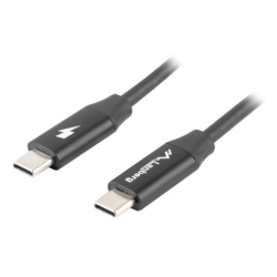 CABLE LANBERG USB C MACHO MACHO 1M QUICK CHARGE 40 NEGRO