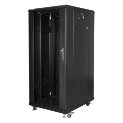 ARMARIO LANBERG 19 27U 600X800 FLAT PACK NEGRO CON PUERTA DE CRISTAL