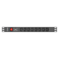 REGLETA LANBERG 1U 16A RACK 19 8X SOCKET IEC C13 NEGRO 2M