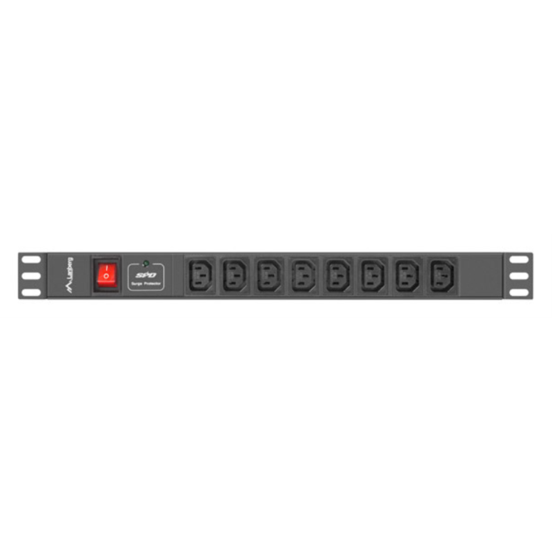 REGLETA LANBERG 1U 16A RACK 19 8X SOCKET IEC C13 NEGRO 2M