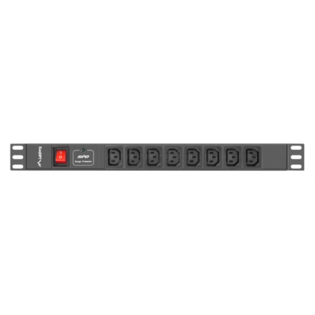 REGLETA LANBERG 1U 16A RACK 19 8X SOCKET IEC C13 NEGRO 2M