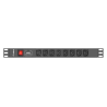 REGLETA LANBERG 1U 16A RACK 19 8X SOCKET IEC C13 NEGRO 2M