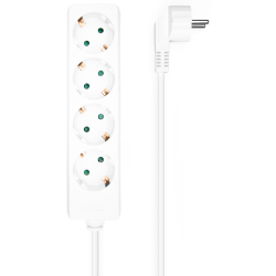 REGLETA AISENS BASE 4 TOMAS SIN INTERRUPTOR CABLE 3x15MM2 14M BLANCO