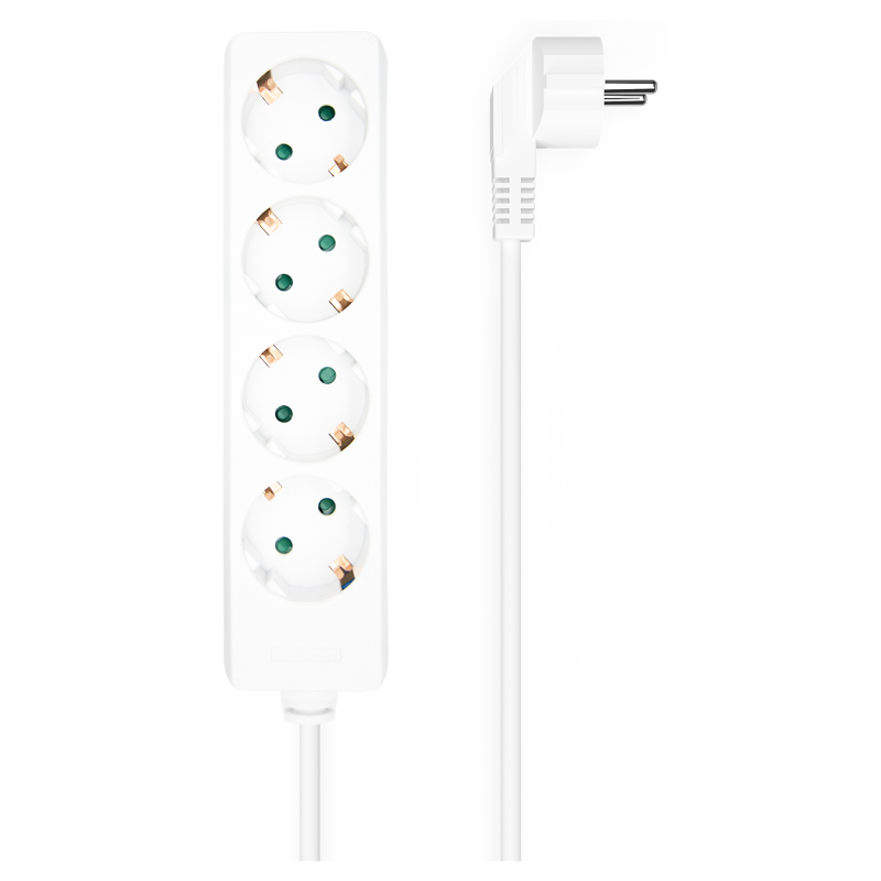 REGLETA AISENS BASE 4 TOMAS SIN INTERRUPTOR CABLE 3x15MM2 14M BLANCO