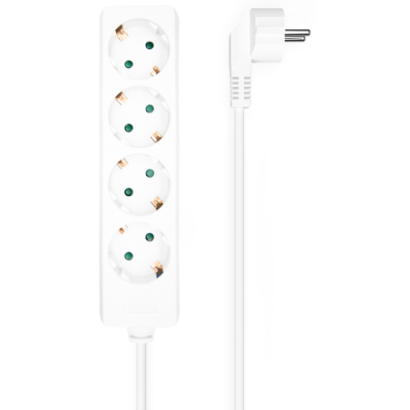 REGLETA AISENS BASE 4 TOMAS SIN INTERRUPTOR CABLE 3x15MM2 14M BLANCO