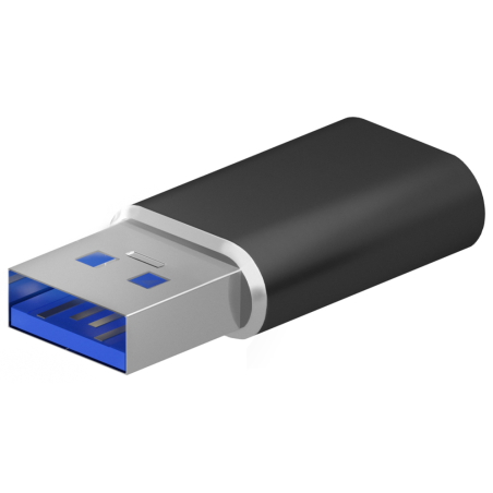 MINI ADAPTADOR AISENS USB 32 GEN2 USB 20 3A USB C H A M NEGRO