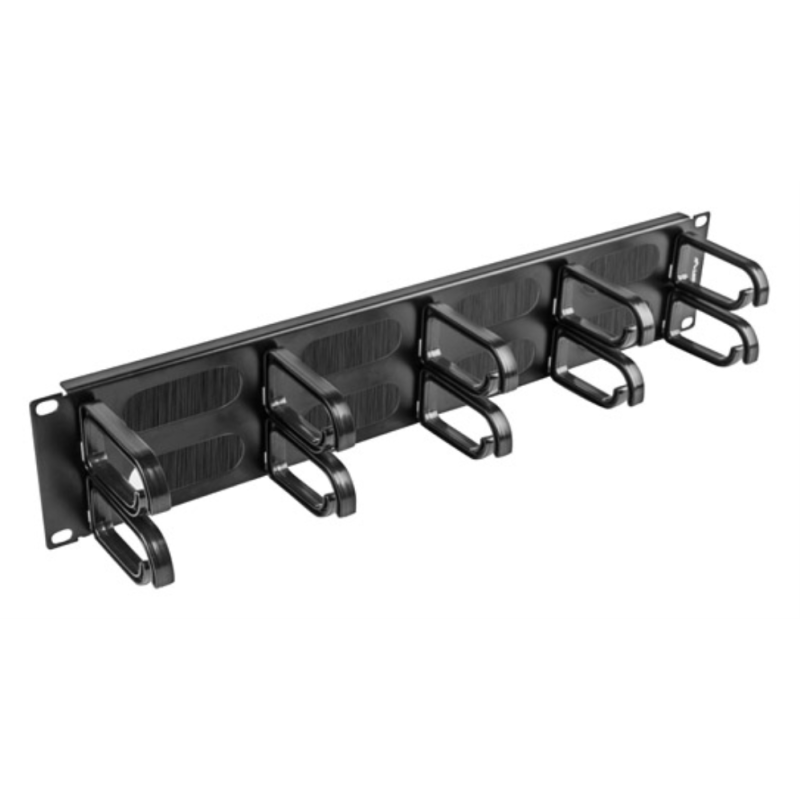 ORGANIZADOR DE CABLES LANBERG 10 ANILLOS 19 2U TIPO B CON CEPILLO NEGRO