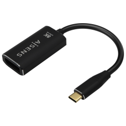 CABLE CONVERSOR AISENS ALUMINIO USB C A DISPLAYPORT 8K60HZ NEGRO 15CM