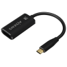 CABLE CONVERSOR AISENS ALUMINIO USB C A DISPLAYPORT 8K60HZ NEGRO 15CM