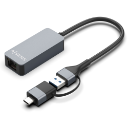 CABLE CONVERSOR AISENS USB32 GEN1 USB AUSB C A ETHERNET 25G GRIS 15CM