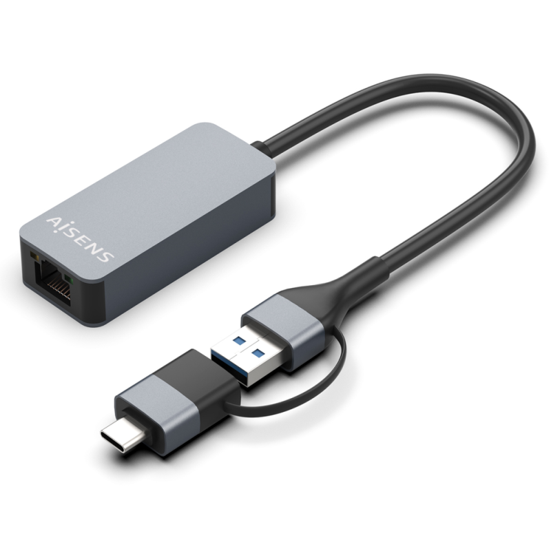 CABLE CONVERSOR AISENS USB32 GEN1 USB AUSB C A ETHERNET 25G GRIS 15CM