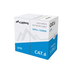 BOBINA CABLE RED LANBERG UTP RJ45 CAT6 SOLIDO CU AWG24 CPR 305M GRIS FLUKE